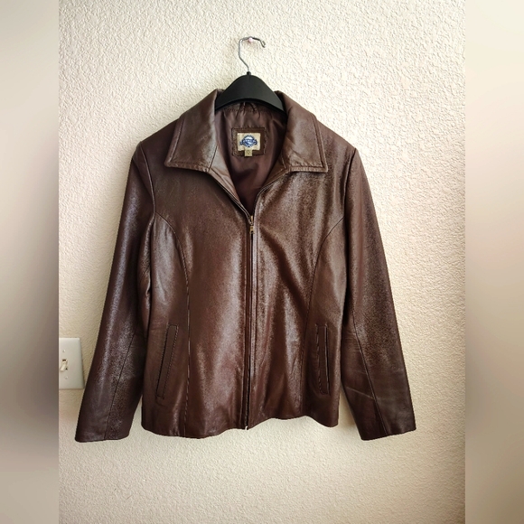Women's Shavar lake brown real leather jacket perfect condition - Picture 1 of 3